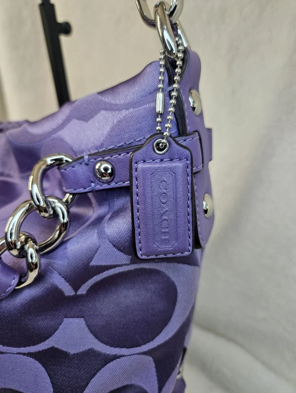 Coach Purple Signature Jacquard Shoulder Hobo 2011
